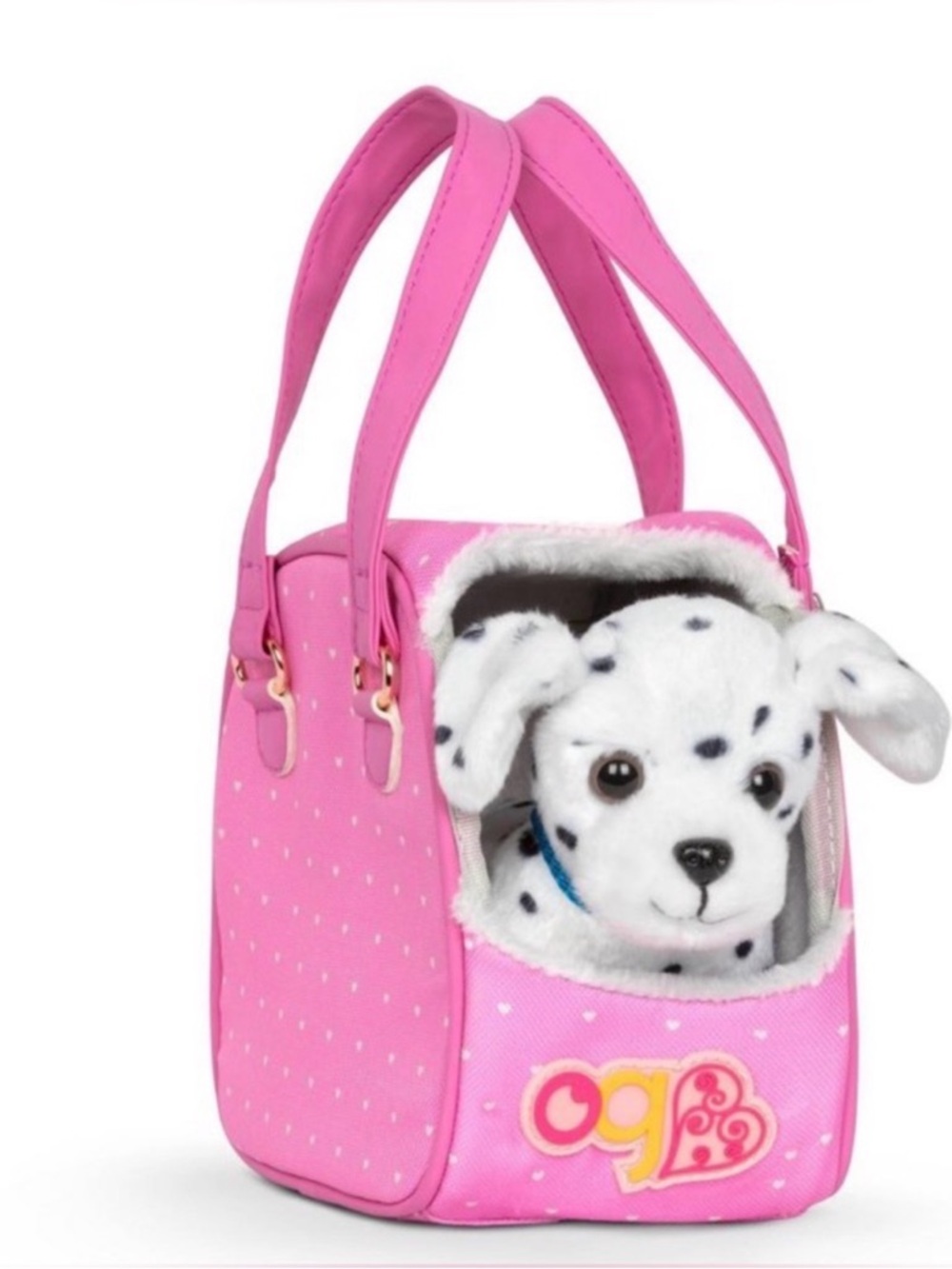 Our Generation Hop In Dog Pink Plush Handbag Carrier